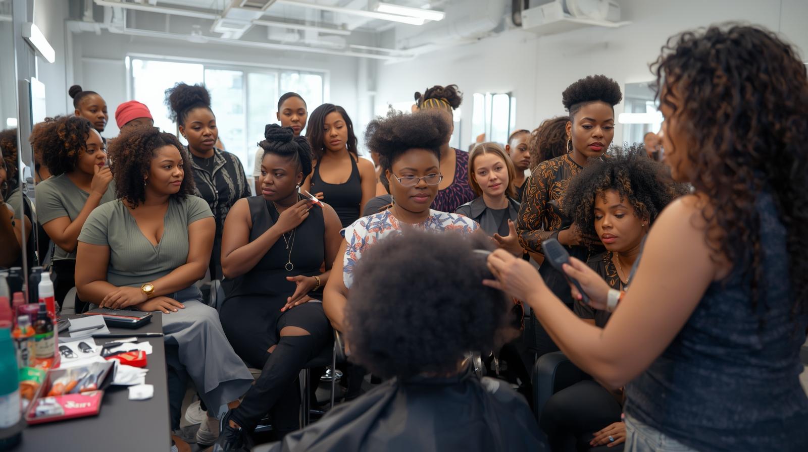 hair-braiding students